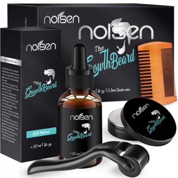 Factory Supply Beard Growth Kit Private Label The dermaroller Oil Care Hair Serum Growing for Black Men With Derma Roller